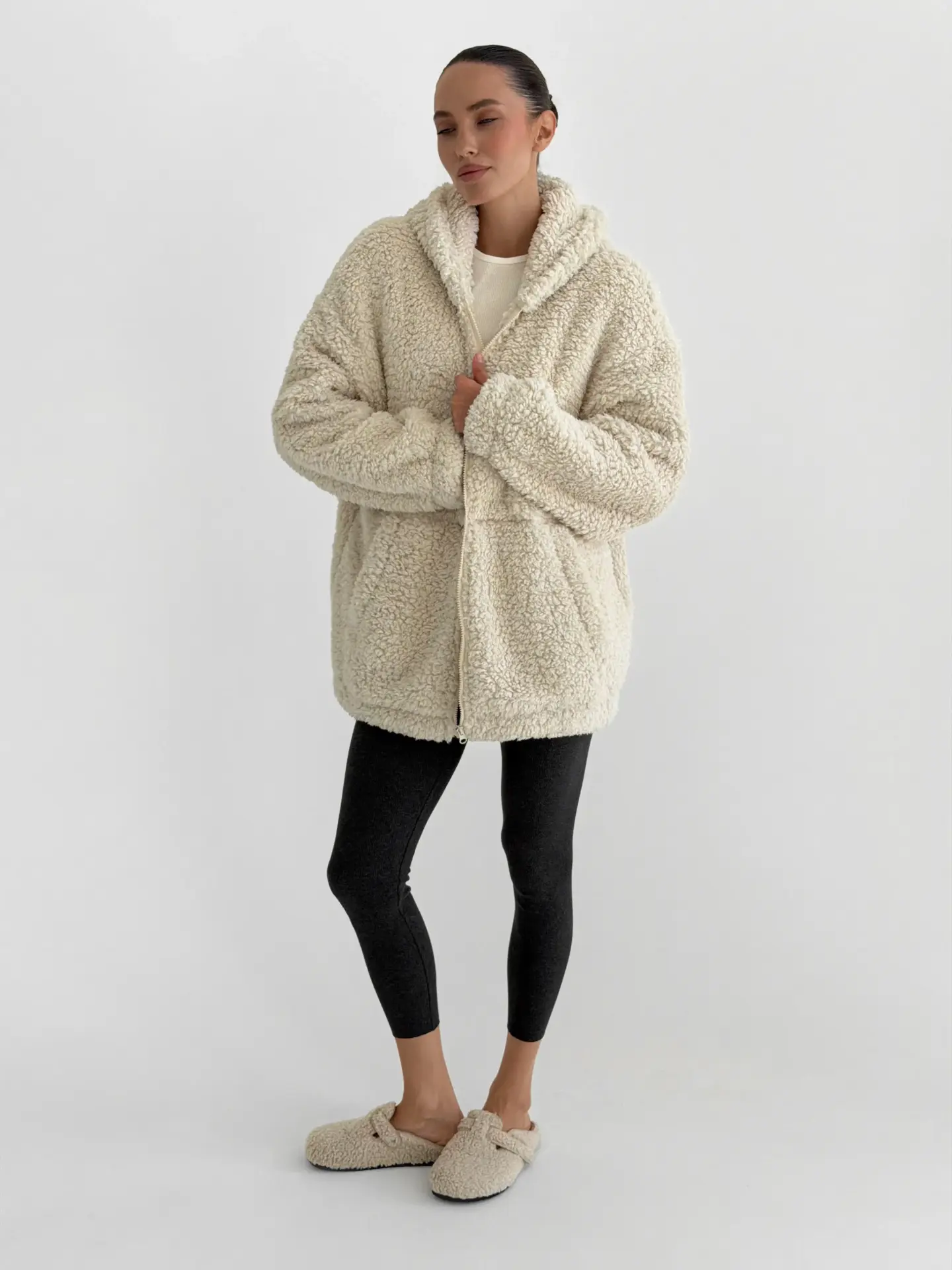 Milk White Teddy Hoodie