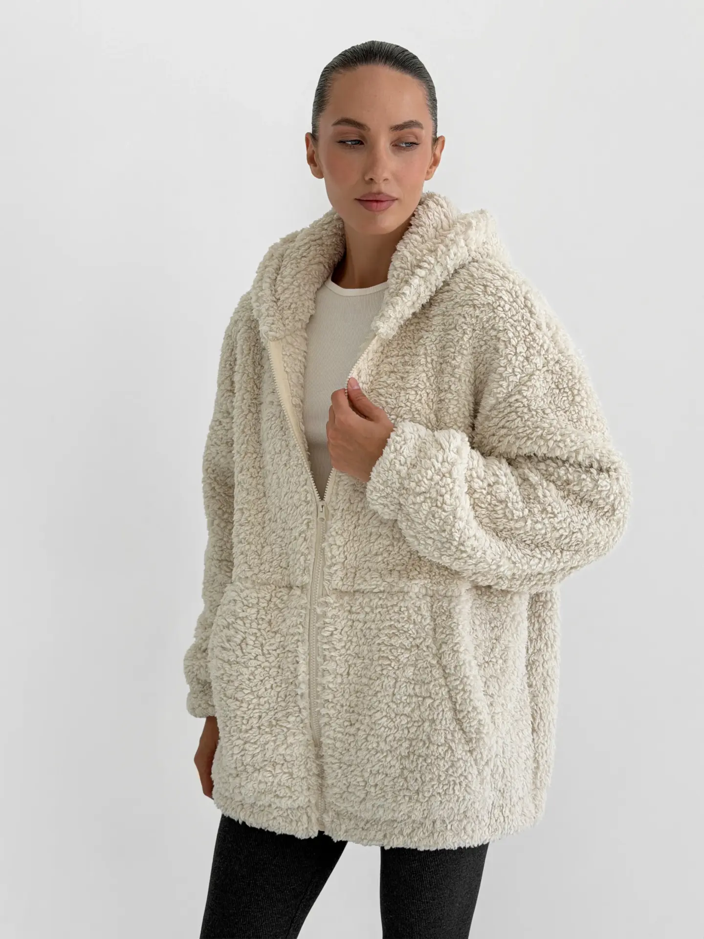 Milk White Teddy Hoodie