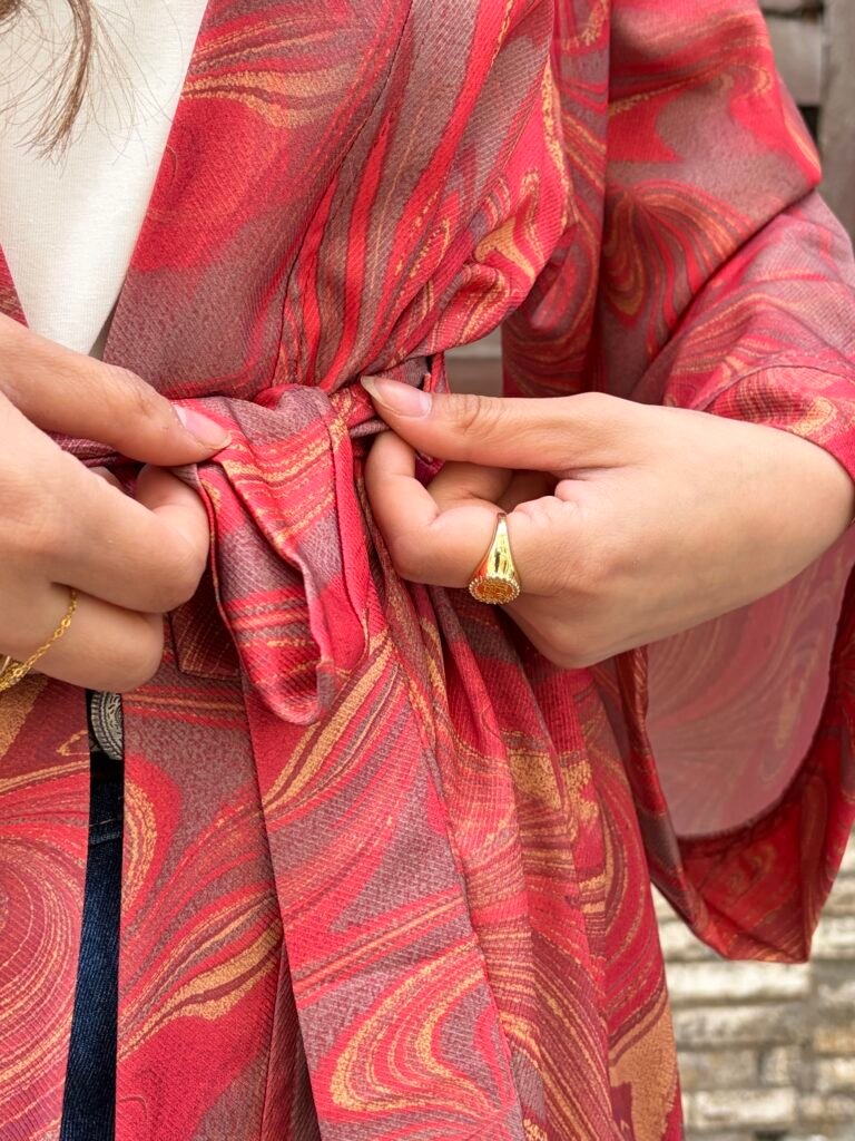 كيمونو مرجاني بنقشة متموجة / 6